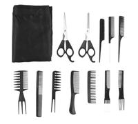 HEALLILY Kit de Coiffure Homme ou Usage Quotidien à Domicile pour Salon de Barbier Design Portable 13 Pièces Peigne, Ciseaux et Brosse en Plastique Léger