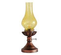 HEALLILY Lampe De Bureau à Pétrole Vintage, Lampe De Table Créative Compacte, Verre Teinté Marron, Alimentation Secteur Ac220-240v, Éclairage Doux Intérieur, Décoration Chambre Et Bureau