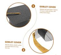 HEALLILY Lot de 10 mini capuchons de remise de diplôme avec pompons en papier pour adultes - Noir classique - Chapeau de doctorat - Cadeaux de fête pour remise de diplôme