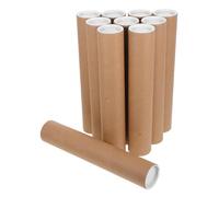 HEALLILY Lot de 10 tubes d'expédition en kraft avec capuchons blancs pour l'expédition et le stockage sécurisés des affiches, des documents d'art et des plans en carton pour la protection du courrier