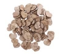 HEALLILY Lot de 100 confettis rustiques en Bois en Forme de cœur Finement sculptés pour décoration de Table de Mariage, Douche, fête Vintage