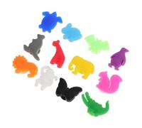 HEALLILY Lot de 12 breloques en silicone pour verres à vin en forme d'animal - Étiquettes colorées et réutilisables pour verres à vin - Cadeau pour la famille et les amis