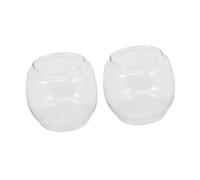 HEALLILY Lot de 2 abat-jours en verre transparent pour lampe à huile - Coupe-vent - Protection contre le kérosène - Pour cheminée - Rond vintage - Pour extérieur et intérieur