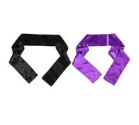 HEALLILY Lot de 2 Bandeaux Larges en Satin pour Perruques, Foulards Enveloppants Violet et Noir, Bande de Maintien pour Postiche Femme, Accessoire Cheveux Confortable et Ajustable, Usage