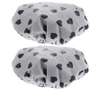 HEALLILY Lot de 2 Bonnets de Ajustables en Satin Noir Imperméables pour Femmes, Réutilisables, Faciles à Nettoyer, pour Soins Capillaires Cuisine