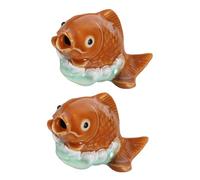 HEALLILY Lot de 2 capuchons de boulons de cuvette de toilette en forme d'animal - Couvertures mignonnes - Capuchons décoratifs en céramique pour salle de bain