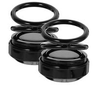 HEALLILY Lot de 2 diffuseurs d'arômes flottants à double anneau à énergie solaire avec design galvanisé noir classique pour décoration d'intérieur de voiture et aromathérapie pour bureau, maison