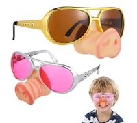 HEALLILY Lot de 2 lunettes de soleil en forme de nez de cochon pour Halloween, cosplay, fête d'anniversaire, accessoires photo amusants, design confortable en plastique