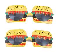 HEALLILY Lot de 2 paires de lunettes de soleil en forme de hamburger - Accessoires de fête unisexes pour événements amusants et cosplay