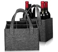 HEALLILY Lot de 2 sacs fourre-tout en feutre pour vin de taille moyenne avec séparateur amovible pour cadeau de fête et rangement
