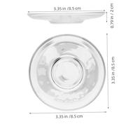 HEALLILY Lot de 2 soucoupes à thé rondes en verre transparent multi-usages pour maison, restaurant, salon de thé, bords lisses, faciles à nettoyer