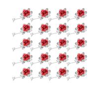 HEALLILY Lot de 20 Pinces à Cheveux Mini en Alliage Rouge avec Cristaux, Design Scintillant et Polyvalent pour Petite Fille en Maternelle, Accessoires Cheveux Charmants pour Usage