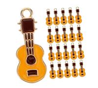 HEALLILY Lot De 25 Pendentifs En Forme D'Instrument De Musique Breloques En Émail En Alliage Orange