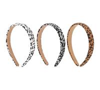 HEALLILY Lot de 3 Bandeaux Vintage Imprimés Léopard et Zèbre pour Femmes, Accessoires Coiffure Antidérapants, Bandeaux Fins en Tissu Souple, pour Usage Quotidien et Sport