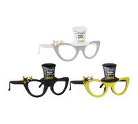 HEALLILY Lot de 3 paires de lunettes créatives pour célébrations, accessoires de photomaton et cadeaux de fête pour les événements de réveillon