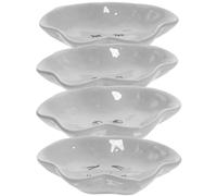HEALLILY Lot de 4 Assiettes à Sauce en Céramique Blanche Forme Nuage, Plat à Vinaigre Polyvalent pour Sauces et Snacks Lors de Fêtes ou Service en Restaurant Style Plusieurs styles
