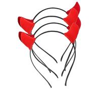 HEALLILY Lot de 4 bandeaux légers en corne de diable d'Halloween - Accessoires de cheveux pour fêtes - Design confortable qui ne se décolore pas - Pour événements à thème, atmosphère malicieuse