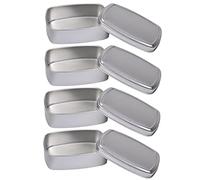 HEALLILY Lot de 4 boîtes de rangement rectangulaires en aluminium avec couvercle pour baume, crème, pilules, bonbons, boîtes compactes et légères pour trousse de maquillage de voyage