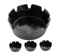 HEALLILY Lot de 4 cendriers en Plastique Noir avec pour l'élimination des mégots de Cigarettes, incassables, sans fumée, pour extérieur, intérieur, Patio, cendrier sûr, résistant aux
