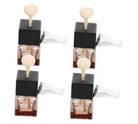 HEALLILY Lot de 4 flacons diffuseurs d'huiles essentielles pour voiture, diffuseur de parfum, fioles en verre vides pour grille d'aération de voiture, aromathérapie, décoration automatique