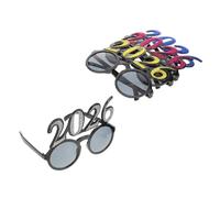HEALLILY Lot De 4 Lunettes De Fête Du Nouvel An Accessoires Photo Scintillants Et Lumineux Pour 2026 - Accessoires Photo Légers Pour Les Anniversaires Et Les Fêtes De Fin D'Année