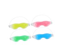 HEALLILY Lot de 4 masques réutilisables en gel rafraîchissant pour les yeux - Compresse chaude et froide - Soulage la fatigue - Réduit la fatigue - Léger et compact - Avec des couleurs élégantes pour