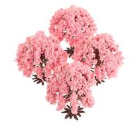 HEALLILY Lot de 4 modèles miniatures de cerisier en fleurs avec base réaliste pour maison de poupée, accessoires de micro paysage, fleurs roses artificielles pour jardins succulents