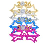 HEALLILY Lot de 4 paires de lunettes amusantes pour fête de Nye - Accessoires légers pour photomaton - Pour événements de vacances