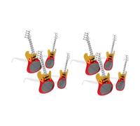 HEALLILY Lot de 4 paires de lunettes de soleil en forme de guitare électrique - Lunettes de soleil amusantes pour fête de musique - Lunettes de soleil de plage tendance pour événements de danse