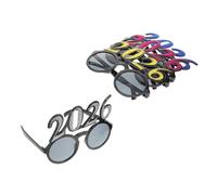 HEALLILY Lot de 4 paires de lunettes de vue pour fête du Nouvel An : accessoires photo brillants 2026 - Accessoires photo légers pour fêtes d'anniversaire et fêtes de fin d'année
