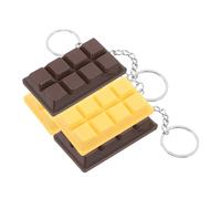 HEALLILY Lot de 4 porte-clés chocolat pour fête - Porte-clés en forme de cœur - Thème bonbons - Pour sacs à dos - Porte-clés épais et mignon - En PVC, multicolore, 6.30X3.70X1.10CM