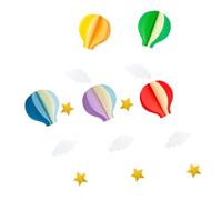 HEALLILY Lot de 5 ballons à air chaud et nuage pour décoration de plafond pour fête d'anniversaire, fête prénatale, décoration à suspendre avec effet flottant réaliste facile à accrocher
