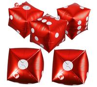 HEALLILY Lot de 5 ballons en aluminium en forme de dés pour décorations de fête à thème, ballons créatifs en aluminium pour fêtes de poker et accessoires photo