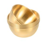 HEALLILY Lot de 5 plats à épices ronds en acier inoxydable à surface lisse pour apéritifs, condiments, assiettes de service adaptées pour la maison et le restaurant