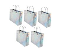 HEALLILY Lot de 5 sacs fourre-tout légers réutilisables pour l'extérieur, les voyages, l'école et les boutiques de cadeaux