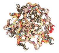 HEALLILY Lot de 50 Boutons en Bois à Coudre Décoratifs Forme Moustache 30x10mm pour Couture et Scrapbooking Créatif Couleur Aléatoire