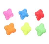 HEALLILY Lot de 6 balles de réaction hexagonales pour entraînement de gardien de but, agilité et vitesse de réflexe, équipement de fitness pour femme, matériau TPR, couleurs vives, coordination