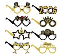 HEALLILY Lot de 8 lunettes réutilisables en carton pour fête de Noël, remise de diplôme et réveillon