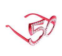 HEALLILY Lunettes d'anniversaire avec strass - Accessoire photo en plastique amusant pour fêtes d'anniversaire - Léger et portable - Accessoire de costume unique - Décoration de fête - Photographie