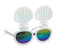 HEALLILY Lunettes de soleil coquillage de style hawaïen pour l'été, les fêtes sur la plage, les fêtes tropicales - Accessoires à thème Luau pour tous les âges - Couleurs vives pour un look élégant