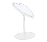 HEALLILY Miroir de maquillage intelligent à LED avec design en forme de cœur - Miroir cosmétique portable avec éclairage LED pour voyage, étude, chambre à coucher et coiffeuse