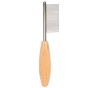 HEALLILY Peigne en Bois et Métal Argenté Compact Résistant à L'usure Design Ergonomique de Toilettage des Poils pour Chien et Chat pour Usage Quotidien
