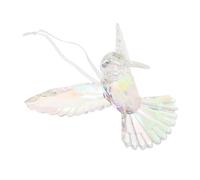 HEALLILY Pendentif en forme de colibri brillant en acrylique irisé transparent à suspendre pour sapin de Noël, symbole de joie et de liberté, facile à accrocher pour Noël festif