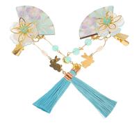 HEALLILY Pince à Cheveux pour Femmes 2pcs Forme Fleur et Éventail en Alliage et Résine, Accessoires Coiffure Kimono, Résistante et Maintien pour Photos et Shopping
