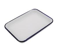 HEALLILY Plaque à Rôtir Émaillée Vintage Rectangulaire Petite Plat de Cuisson et Service Antiadhésif pour Four Multifonction Cookie Glaze
