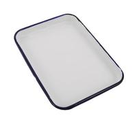 HEALLILY Plaque de cuisson rectangulaire en émail résistant aux hautes températures anti-adhésif pour pain, gâteaux, pâtisseries, style rétro, facile à nettoyer et à ranger