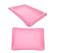HEALLILY Plateau Flottant Gonflable en PVC pour Piscine Support Boissons et Bac à Glace, Grosse Capacité, pour Fêtes la Plage et Événements Tropicaux