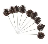 HEALLILY Pommes de Pin en Bois et Fer Décorations de Noël 20pcs Décoration Créative et Délicate Accessoire Cadeau Festif pour Sapin