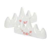 HEALLILY Porte-pinceaux 2pcs en Céramique Blanche de Calligraphie Design Antidérapant pour Rangement de Pinceaux à Calligraphie et à Domicile
