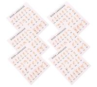 HEALLILY Poster Mural Éducatif en Papier Blanc 8 Feuilles D'affiches de Langage Gestuel pour L'apprentissage Langue des Signes, pour Écoles et Salles de Jeux